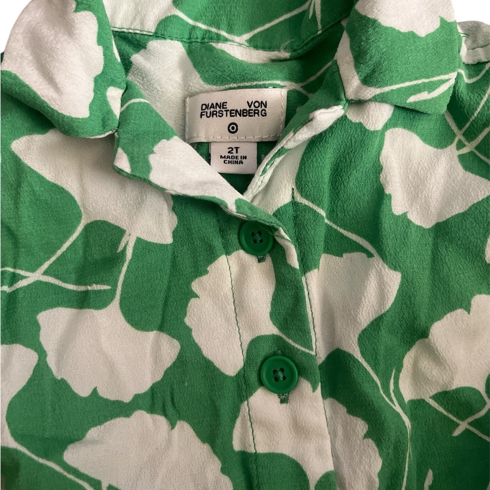 Diane Von Furstenberg Kids jumpsuit Ginkgo Green Leaf 2T - Picture 7 of 7